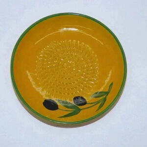 Ceramic Garlic Grater Plate Olive Pattern Cheese